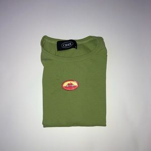 Green cider crop top